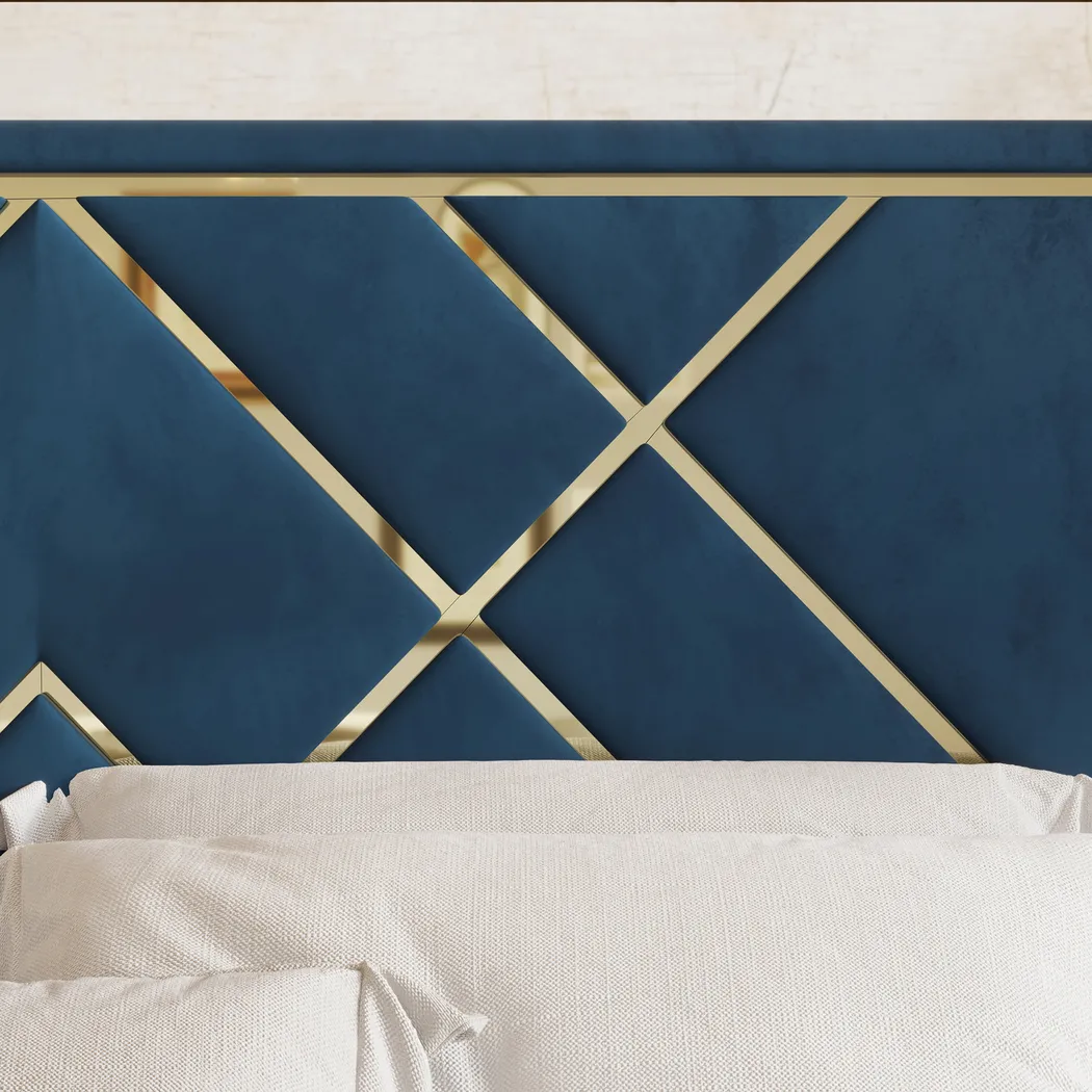 Havenway Blue Full Bed with 2 Nightstands - Thumbnail - Image 4