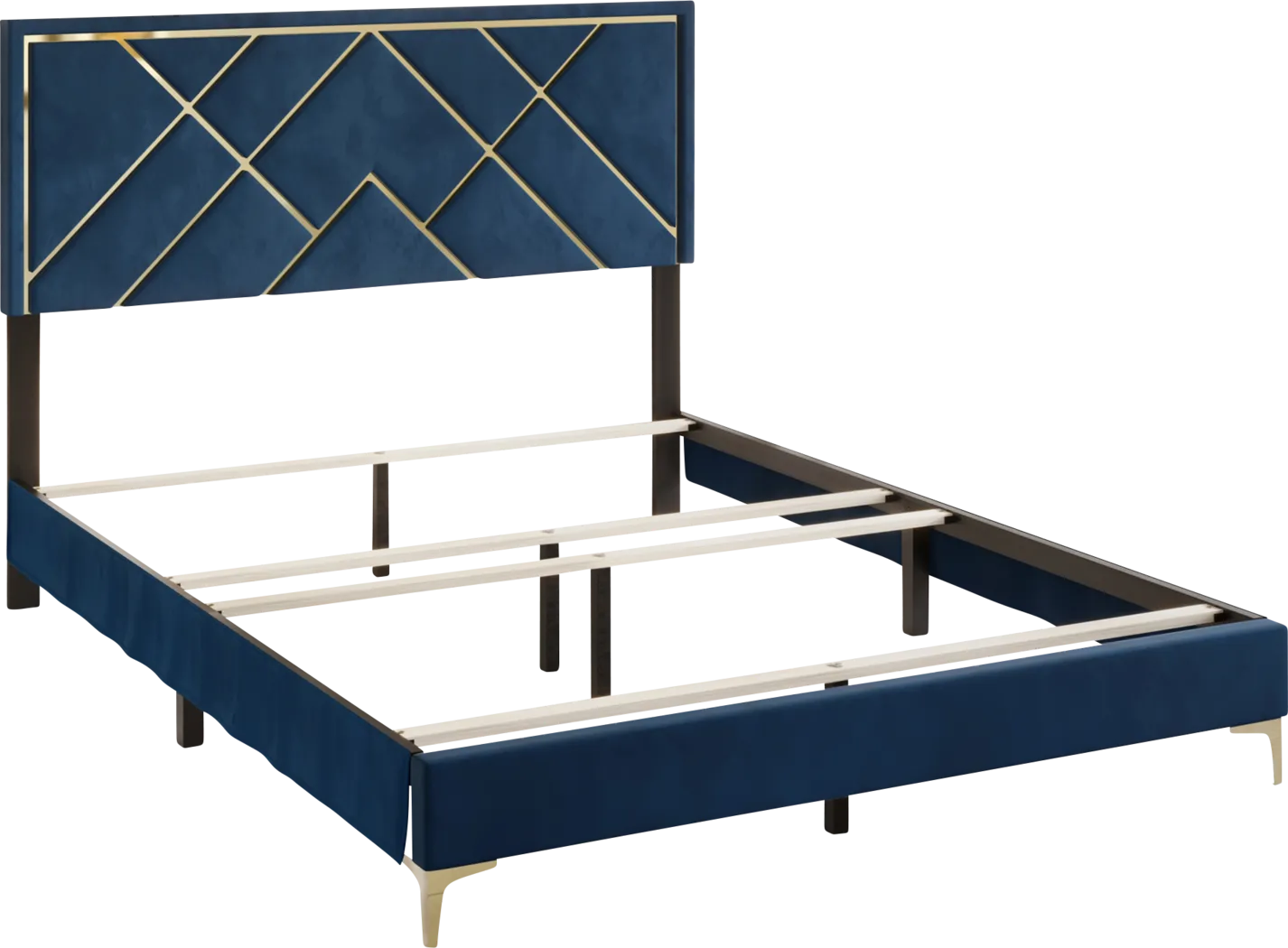 Havenway Blue King Bed with 2 Nightstands - Thumbnail - Image 6