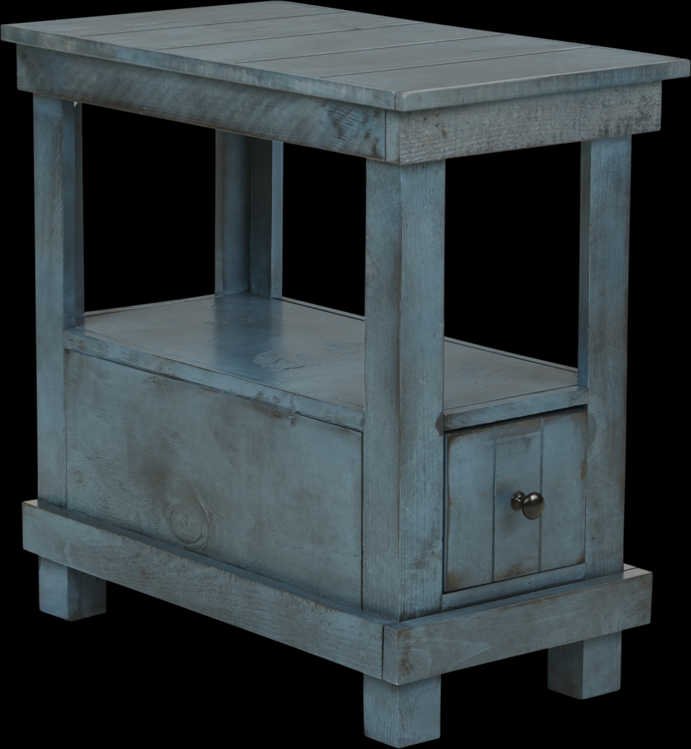 Havenwood Blue Chairside Table - Thumbnail - Image 1