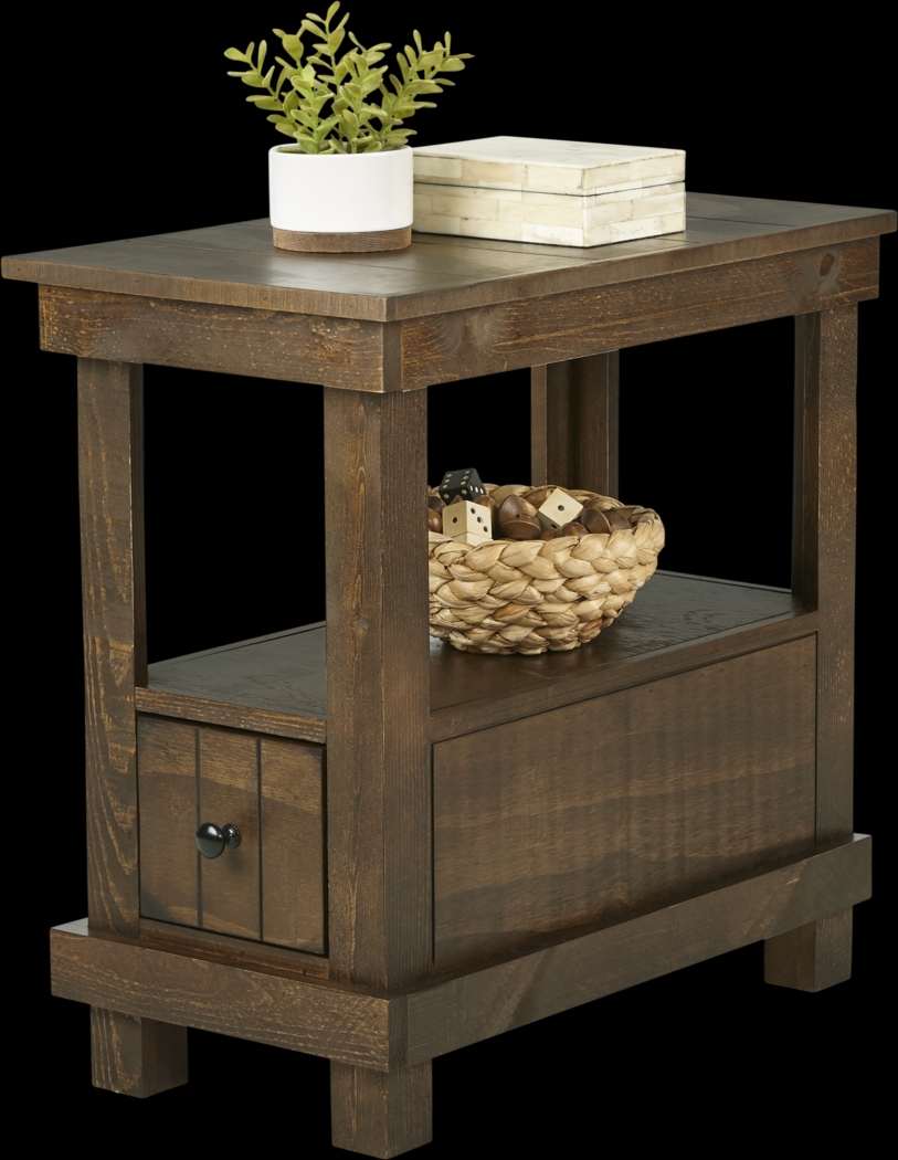 Havenwood Brown Chairside Table - Thumbnail - Image 2