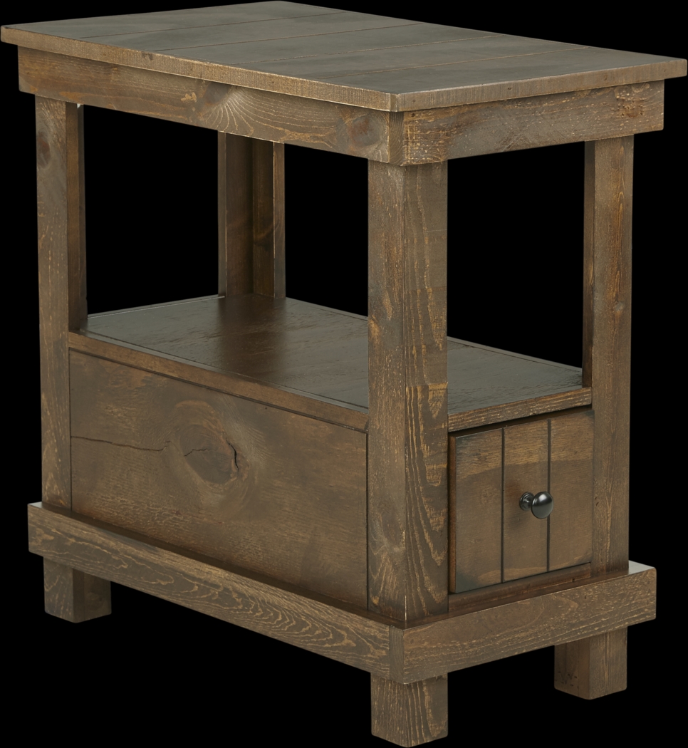 Havenwood Brown Chairside Table - Thumbnail - Image 1