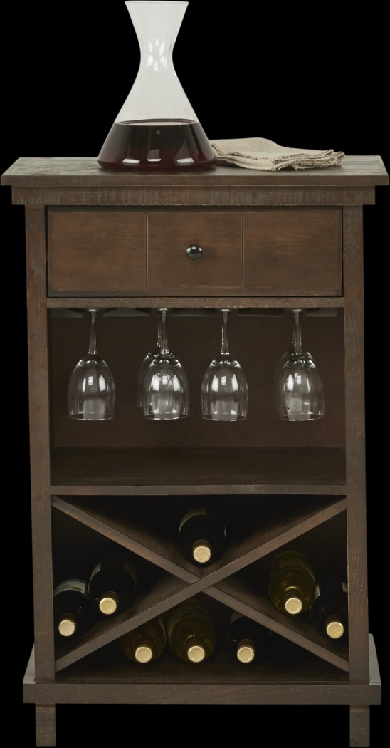 Havenwood Brown Wine Cabinet - Thumbnail - Image 1