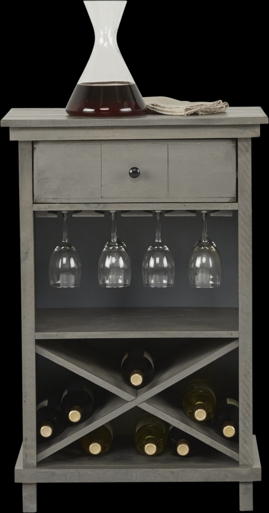 Havenwood Gray Wine Cabinet - Thumbnail - Image 1