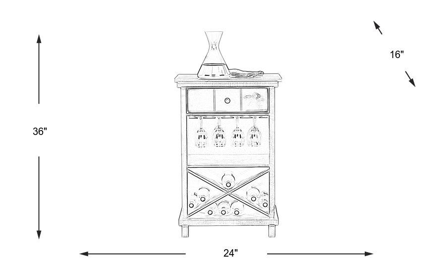 Dimension Image. Please refer to the Dimension Tab on this page for dimension details.