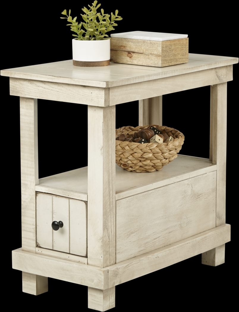 Havenwood White Chairside Table - Thumbnail - Image 2