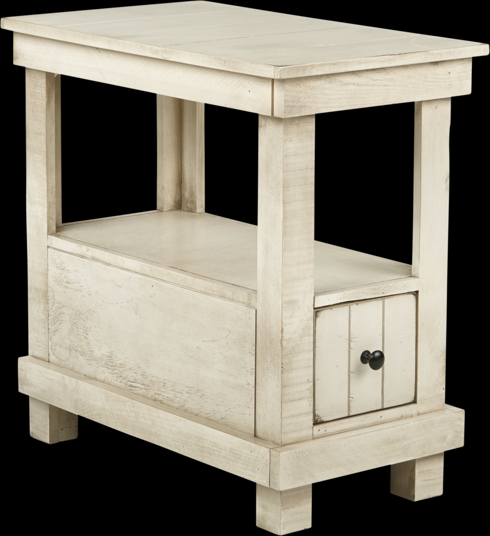 Havenwood White Chairside Table - Thumbnail - Image 1