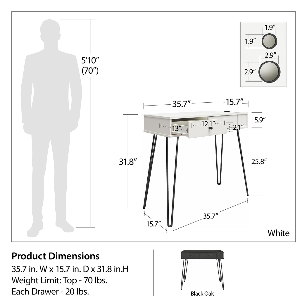 Hawise White Vanity - Thumbnail - Image 11