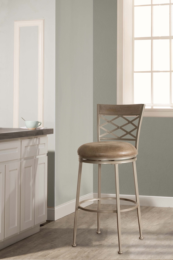 Haxton Pewter Swivel Counter Height Stool - Thumbnail - Image 2