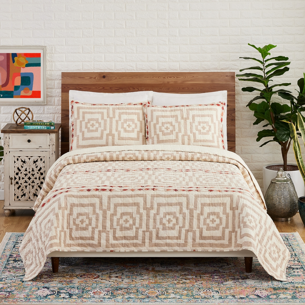 Haysford Cream King 3 Pc Quilt Set - Thumbnail - Image 2