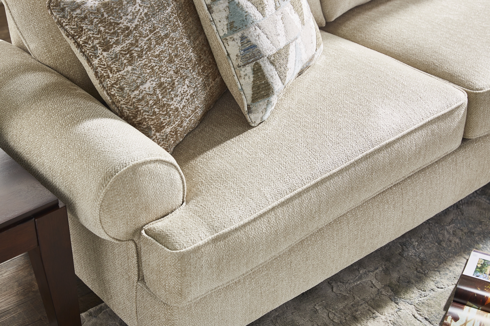 Hayward Beige 7 Pc Living Room with Sleeper Sofa - Thumbnail - Image 4