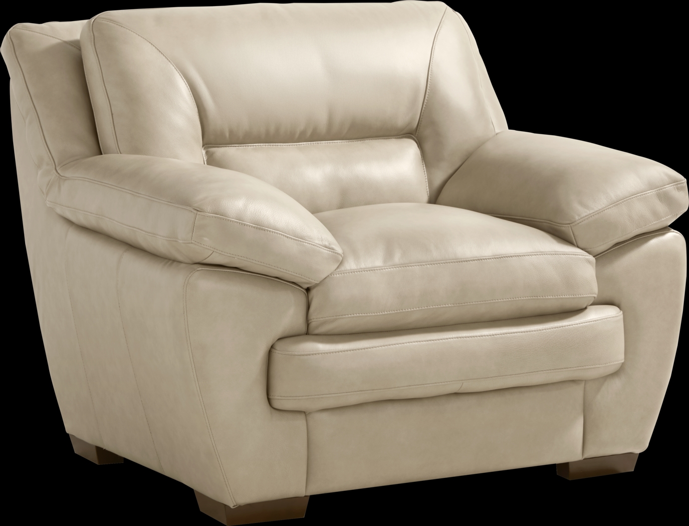 Hayworth Beige Leather Chair - Thumbnail - Image 1