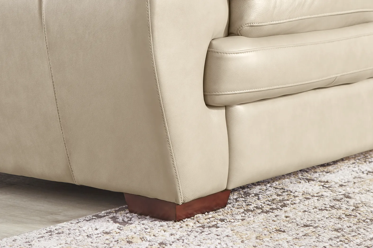 Hayworth Beige Leather 5 Pc Living Room - Thumbnail - Image 5