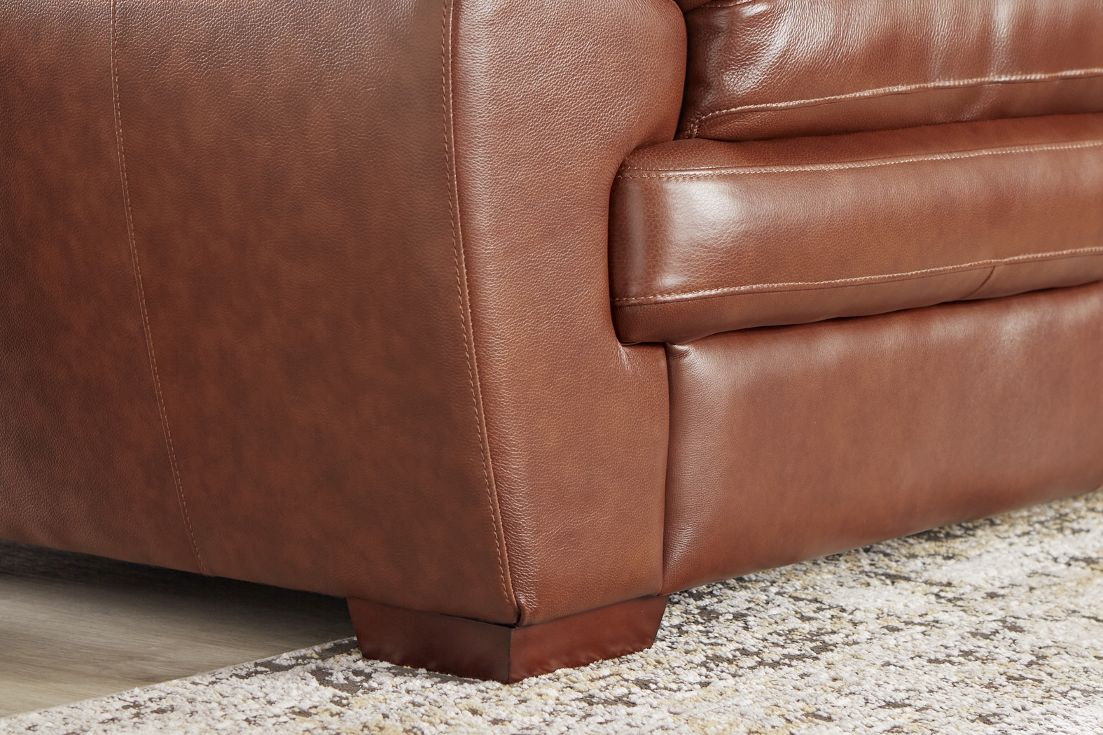 Hayworth Brown Leather Loveseat - Thumbnail - Image 4