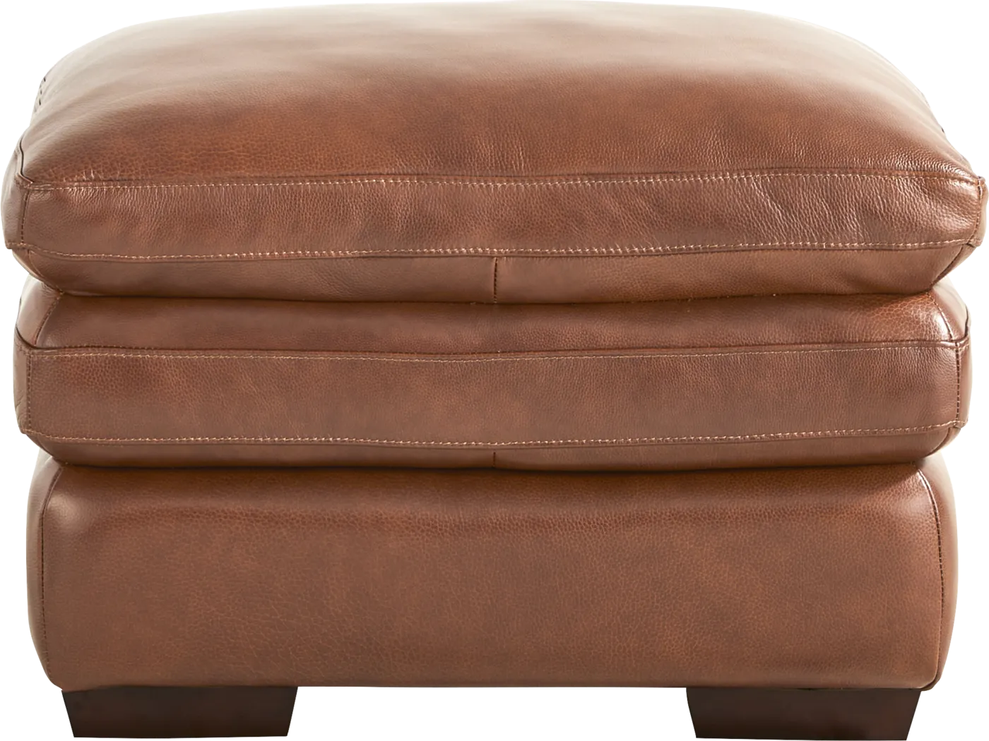 Hayworth Brown Leather Ottoman - Thumbnail - Image 2