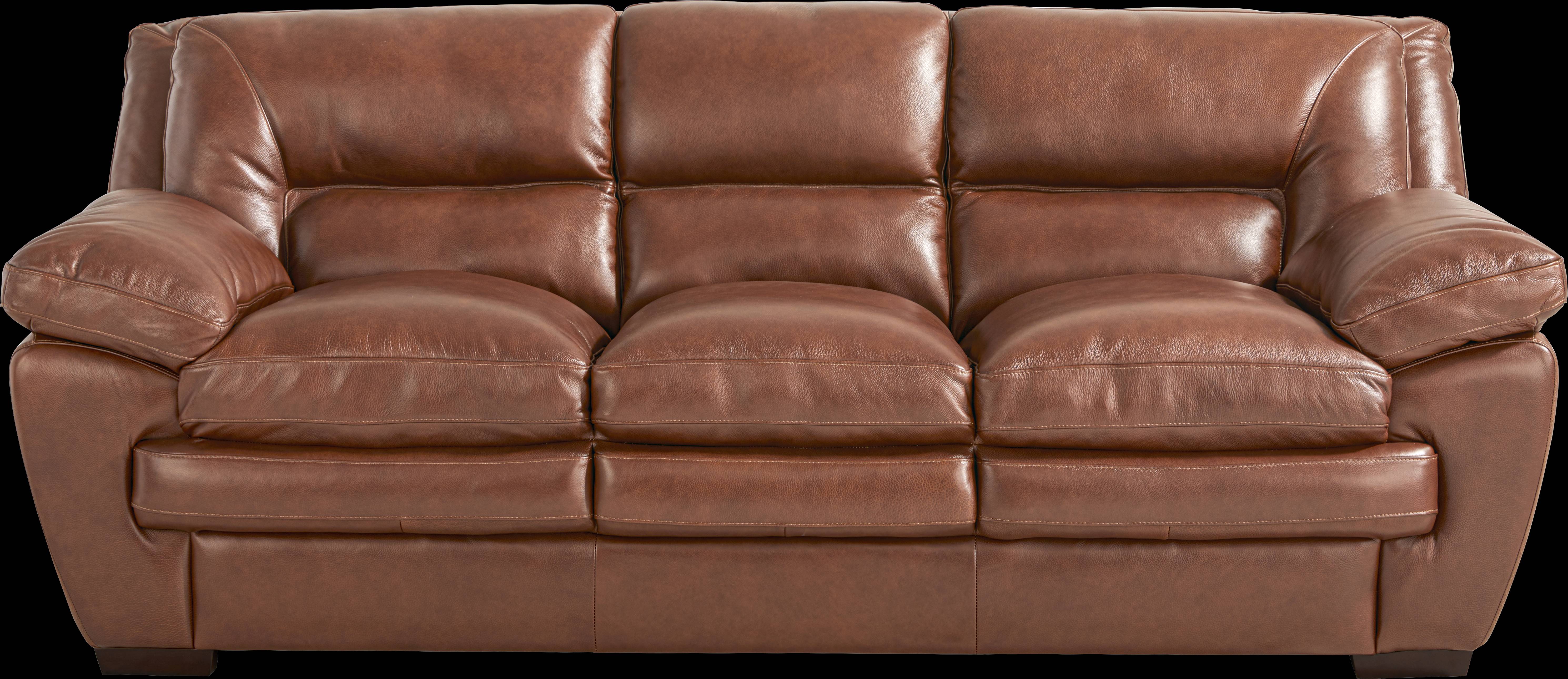 Hayworth Brown Leather Sofa - Thumbnail - Image 1