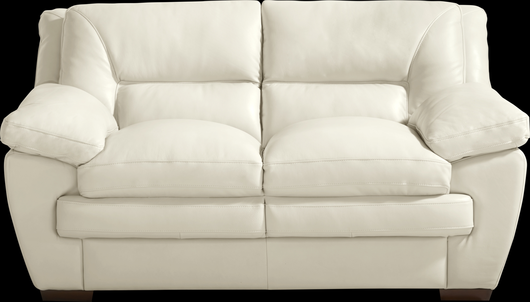 Hayworth Cream Leather Loveseat - Thumbnail - Image 1