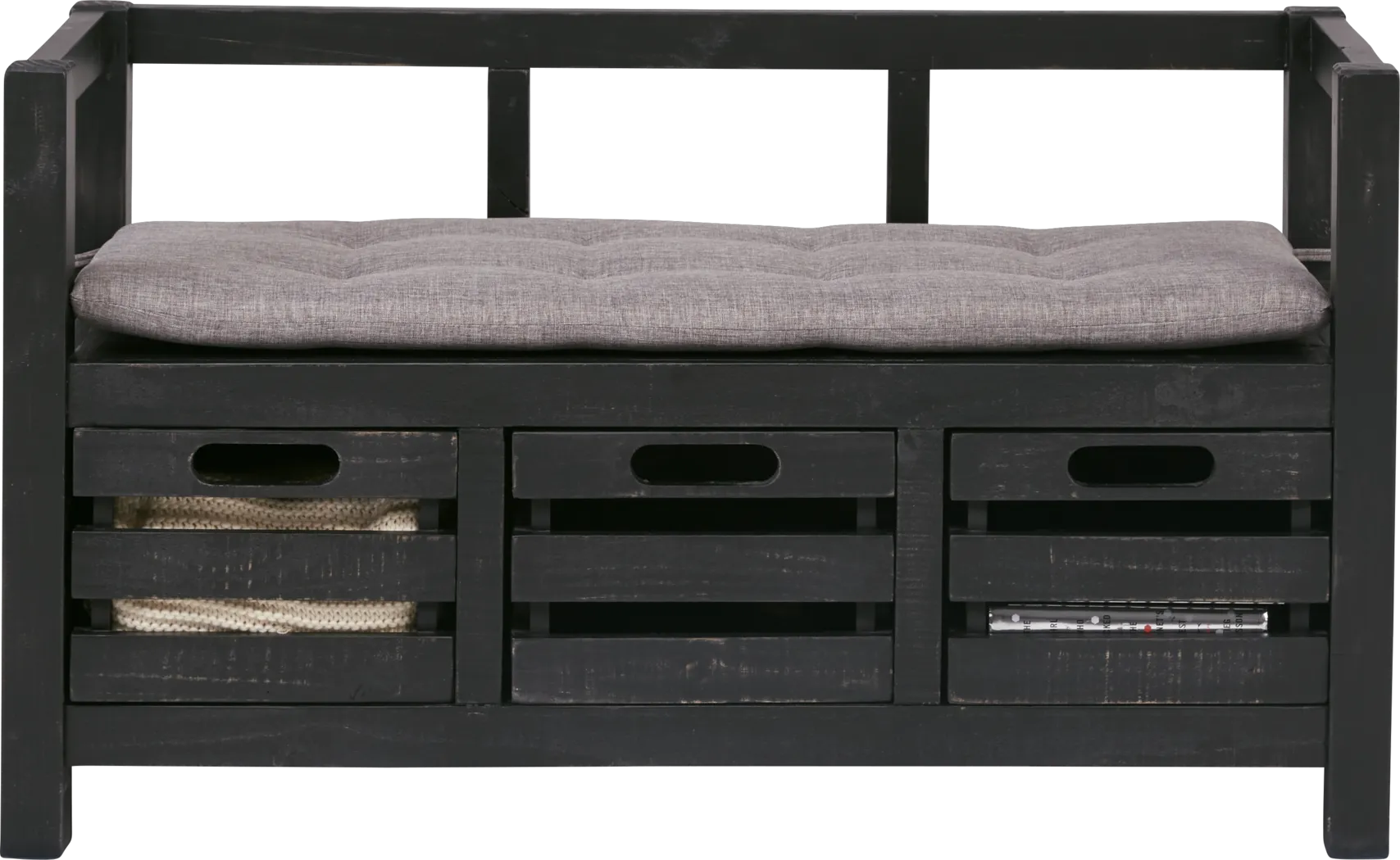 Hazel Peak Black Accent Bench - Thumbnail - Image 2