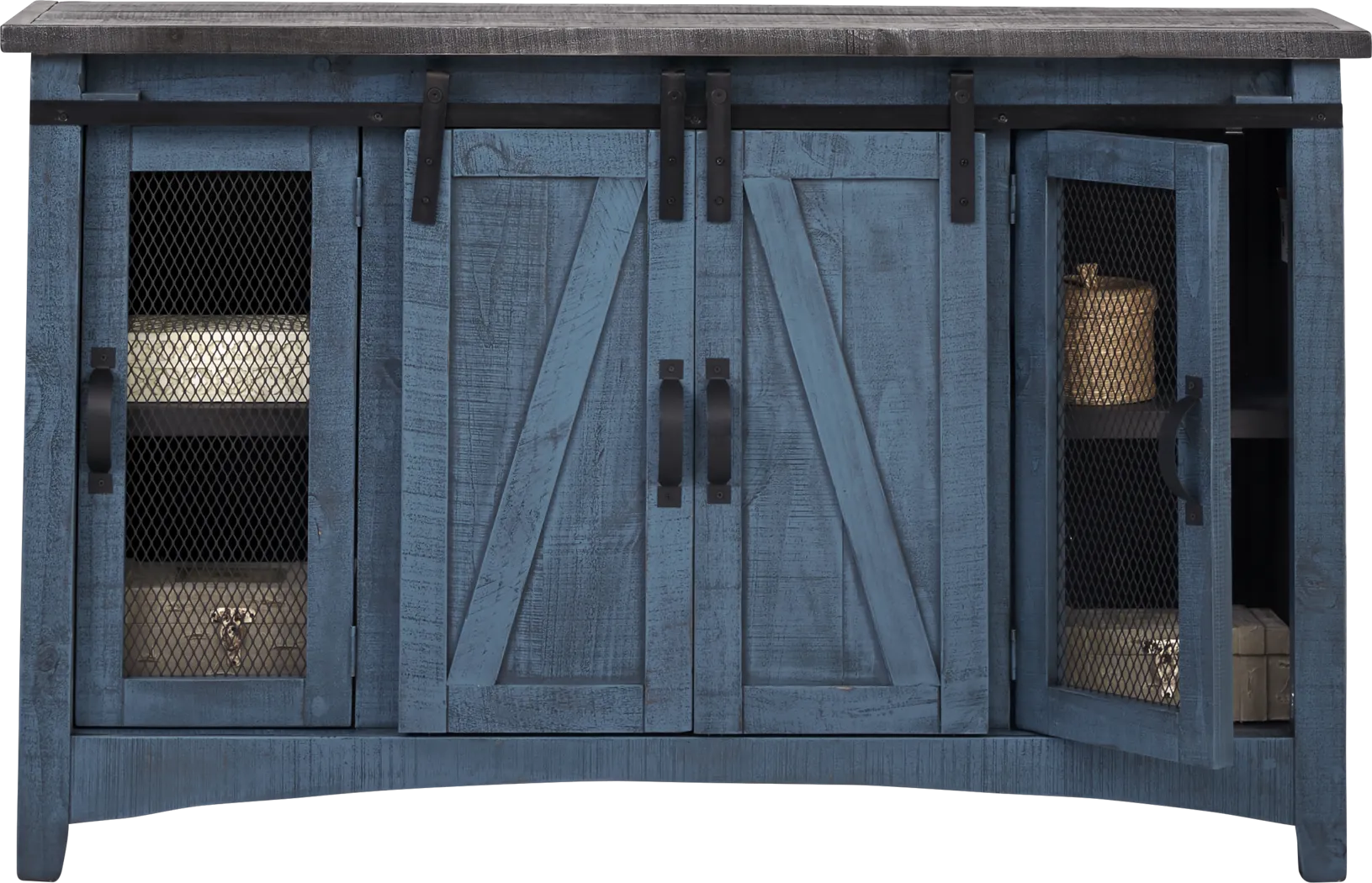 Hazel Peak Blue 58 in. Console - Thumbnail - Image 3