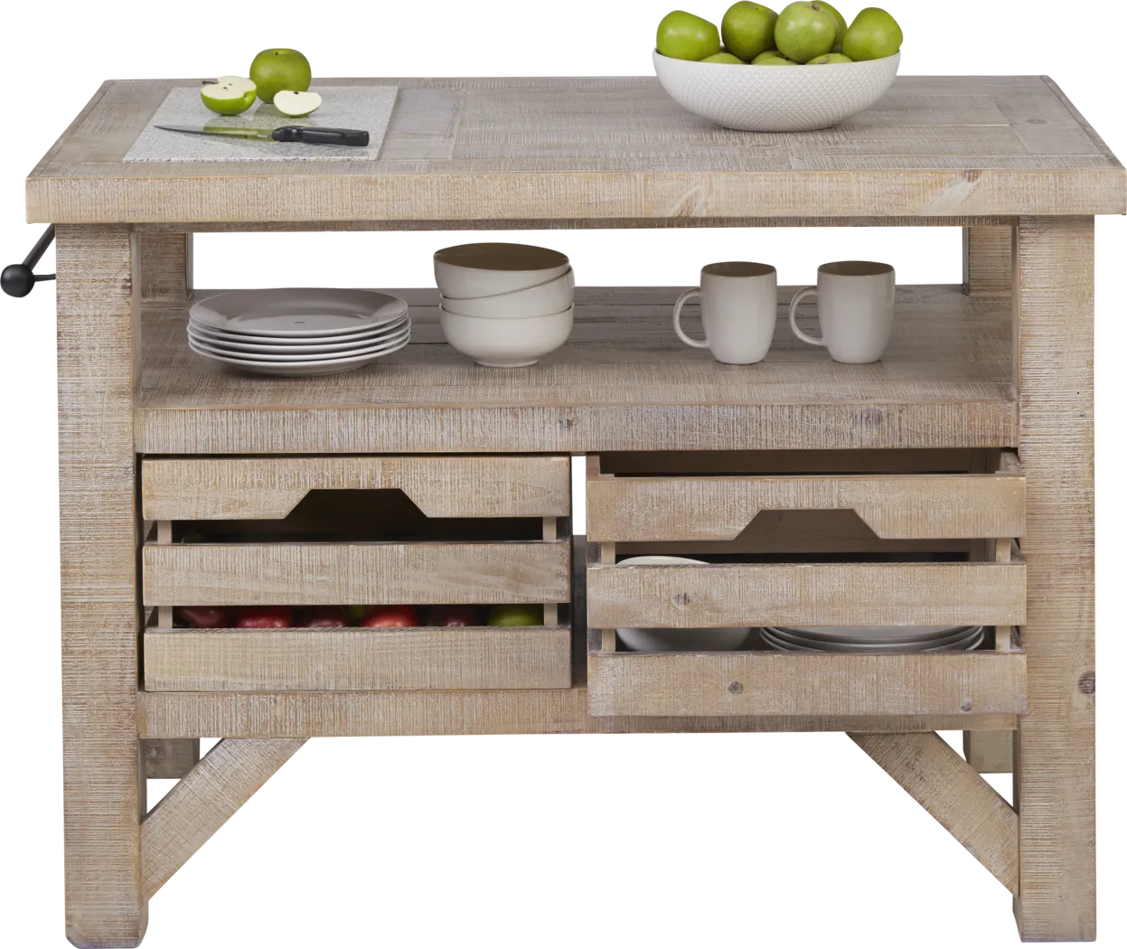 Hazel Peak Champagne Kitchen Island - Thumbnail - Image 2