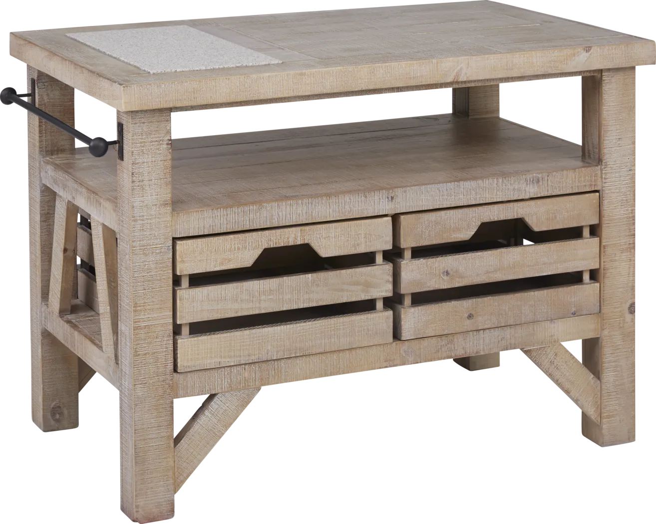 Hazel Peak Champagne Kitchen Island - Thumbnail - Image 1