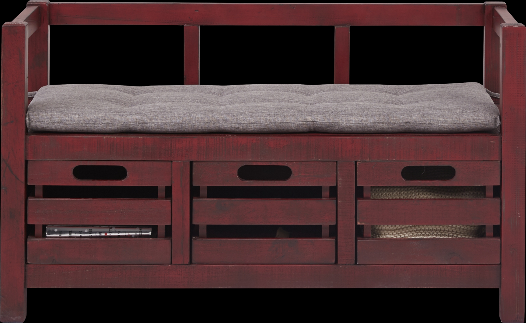 Hazel Peak Red Accent Bench - Thumbnail - Image 2
