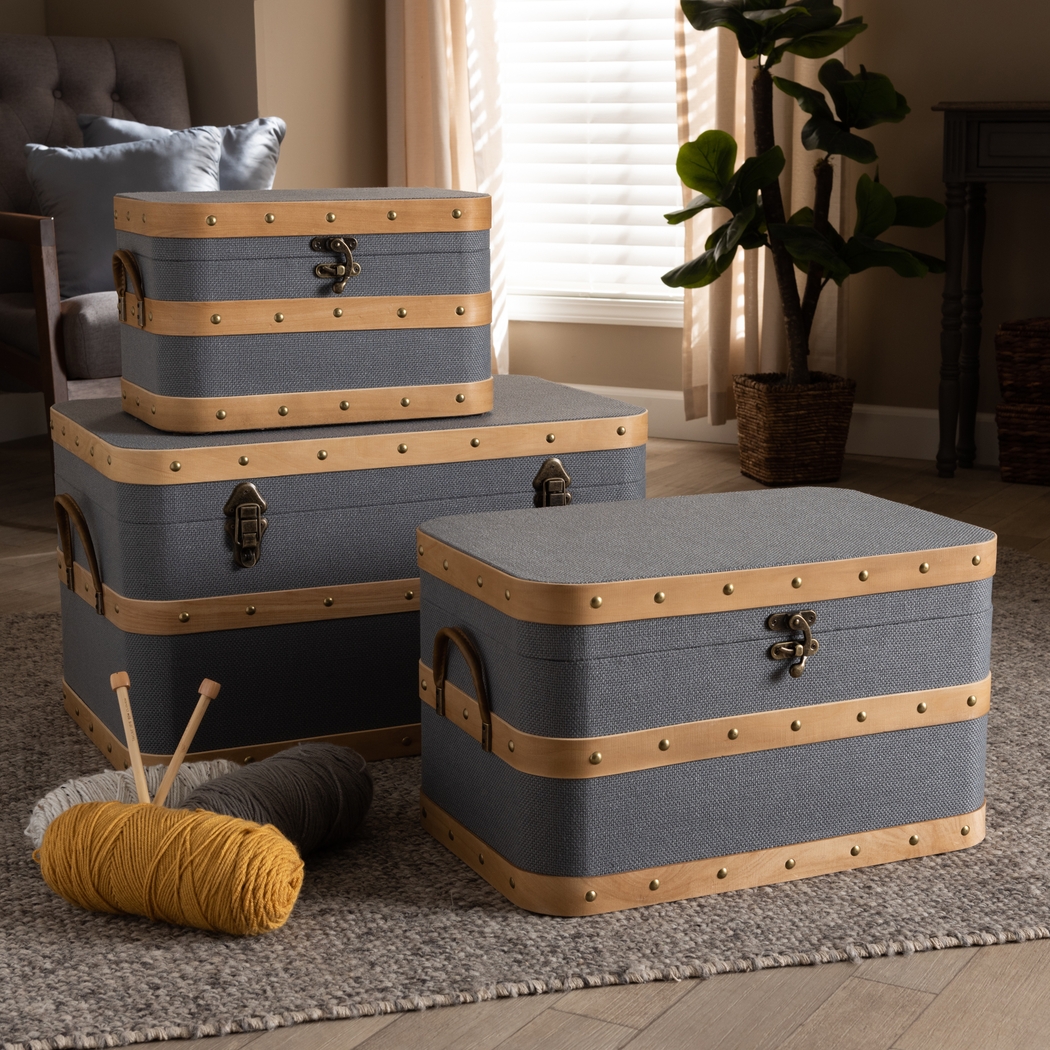 Hazeldell Gray 3 Pc Trunk Set - Thumbnail - Image 5