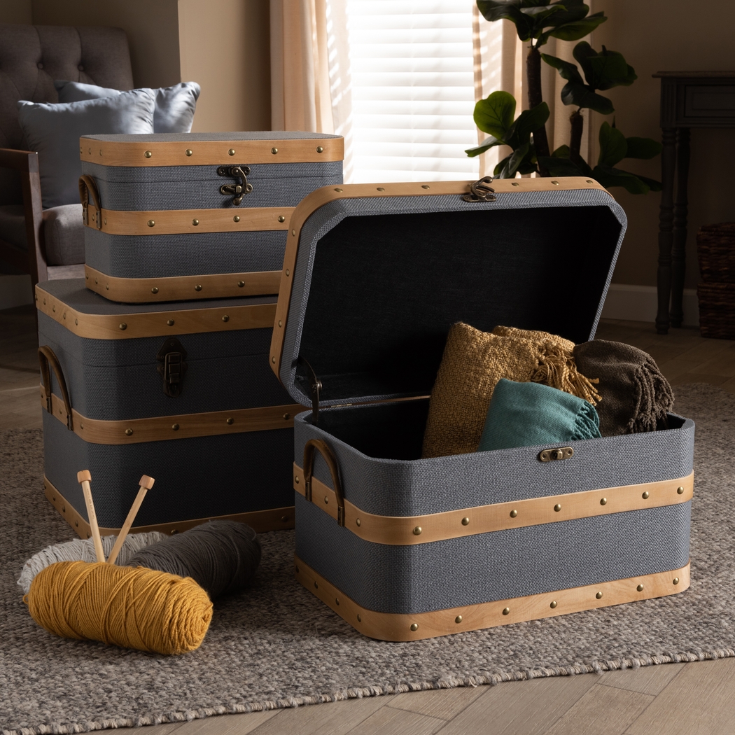 Hazeldell Gray 3 Pc Trunk Set - Thumbnail - Image 6