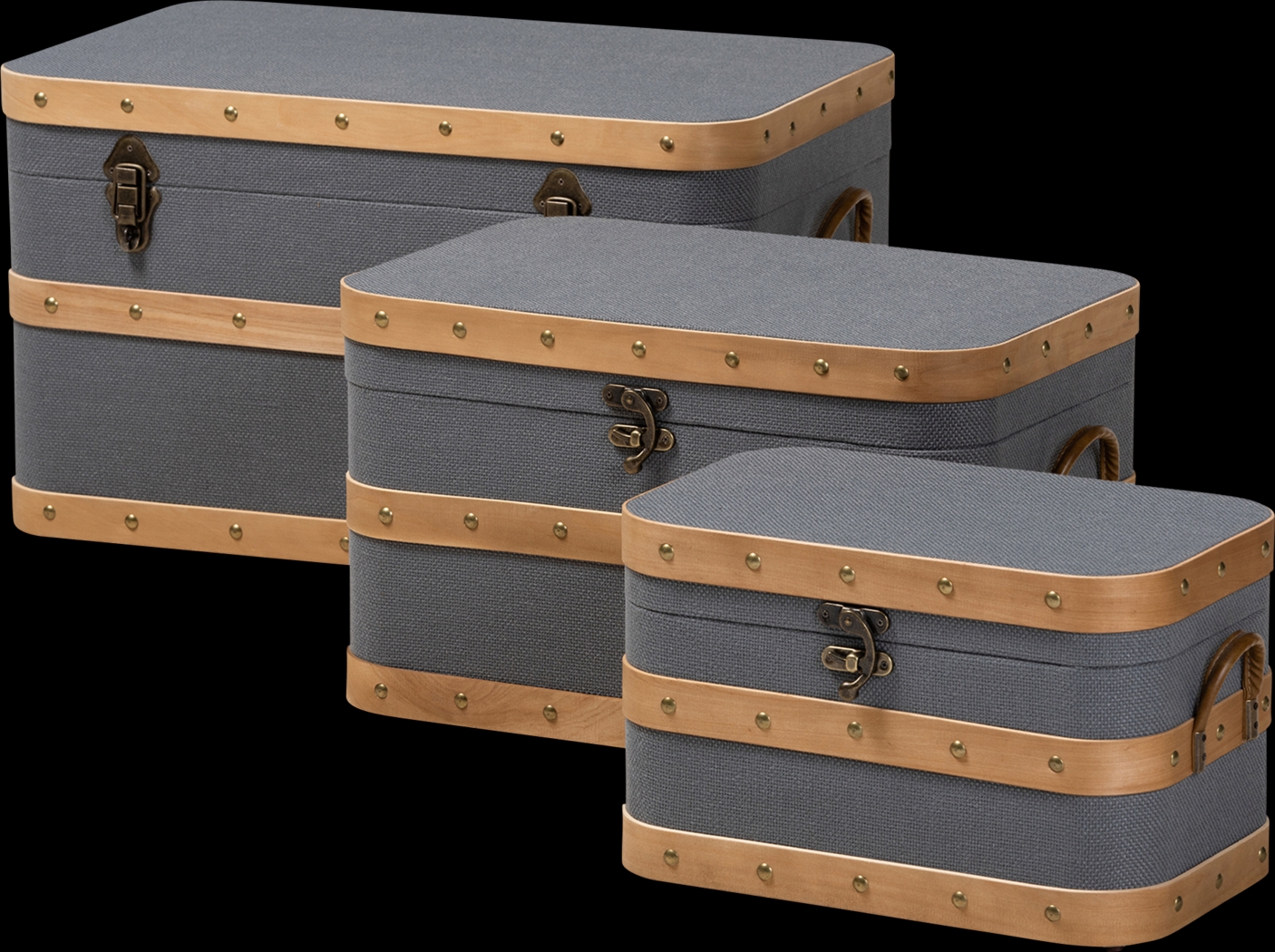 Hazeldell Gray 3 Pc Trunk Set - Thumbnail - Image 1