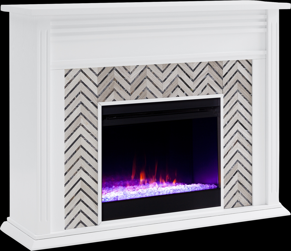 Hazelhurst I White 50 in. Console, With Color Changing Electric Fireplace - Thumbnail - Image 1