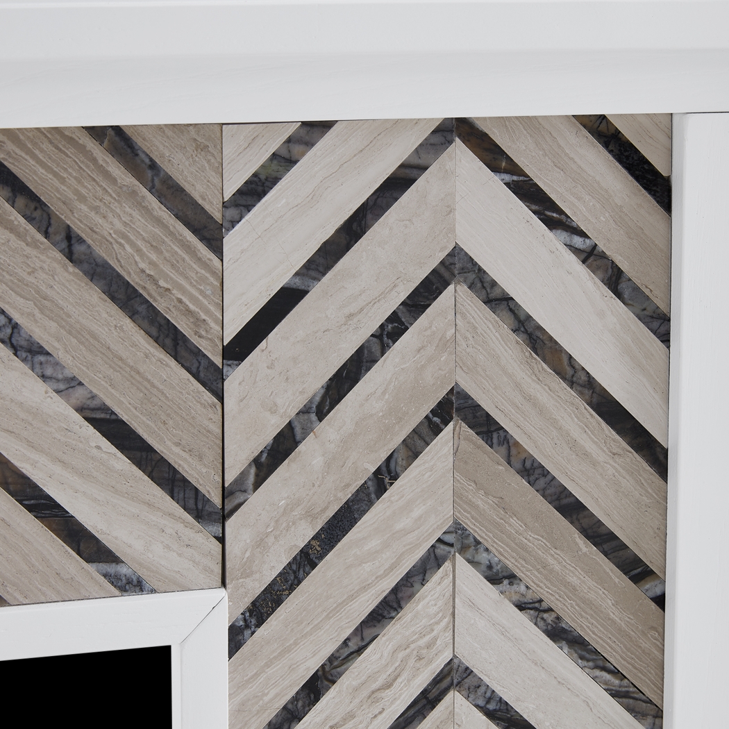 Hazelhurst IV White 50 in. Console With Touch Panel Electric Fireplace - Thumbnail - Image 4