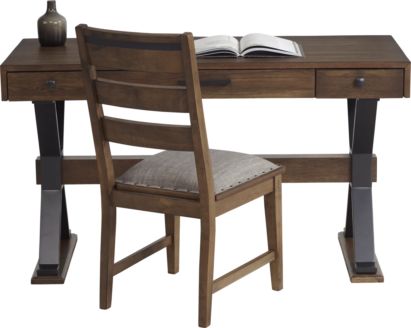 Hazelnut Woods Brown Desk with Chair - Thumbnail - Image 2