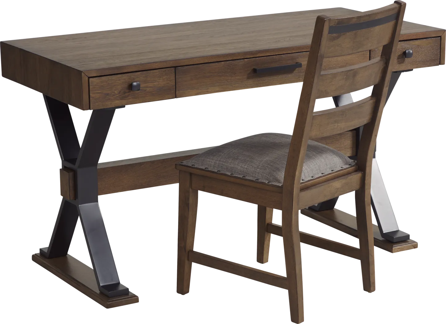 Hazelnut Woods Brown Desk with Chair - Thumbnail - Image 1