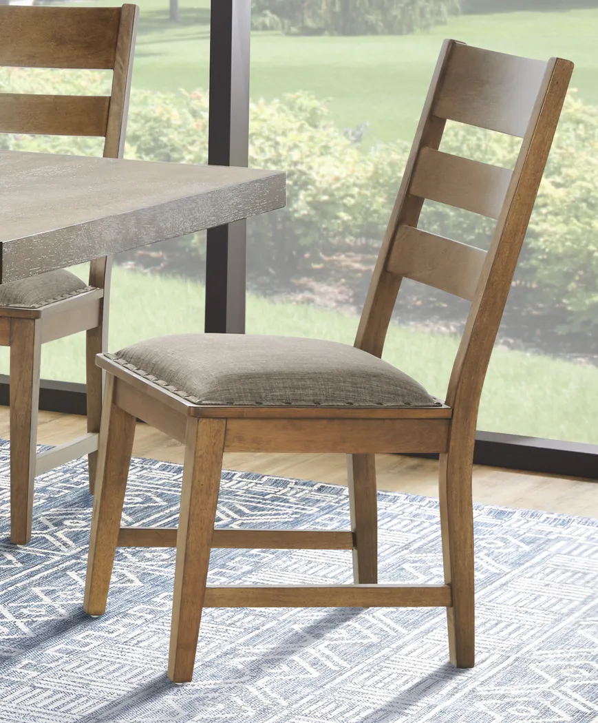 Hazelnut Woods Brown Ladder Back Side Chair - Image 5