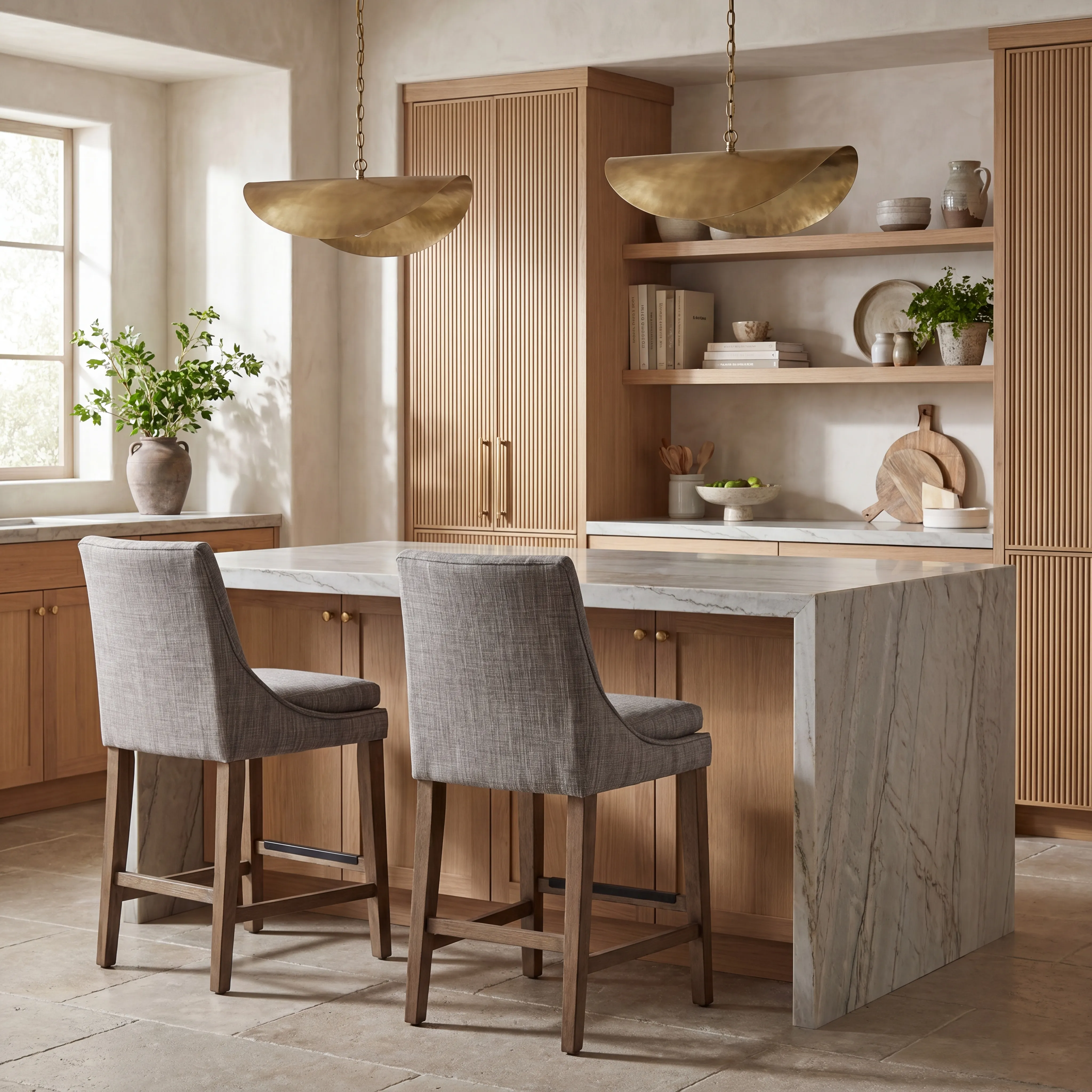 Hazelnut Woods 5 Pc Brown Counter Height Dining Room with Upholstered Stools - Thumbnail - Image 7