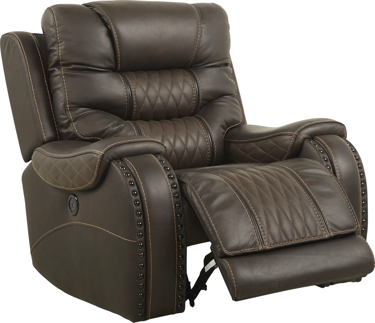 Eric Church Highway To Home Headliner Brown Leather Dual Power Recliner - Thumbnail - Image 3