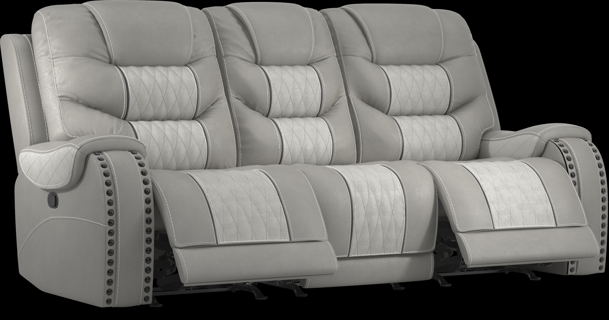 Eric Church Highway To Home Headliner Gray Leather Reclining Sofa - Thumbnail - Image 2