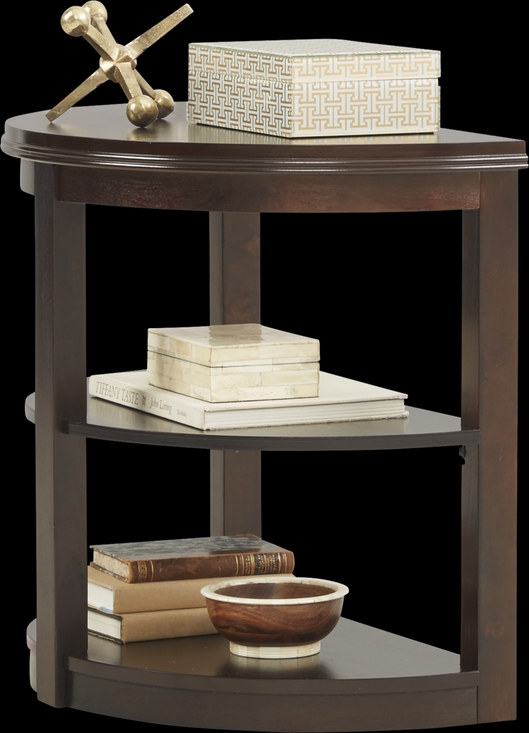 Healey Brown Cherry Chairside Table - Thumbnail - Image 2