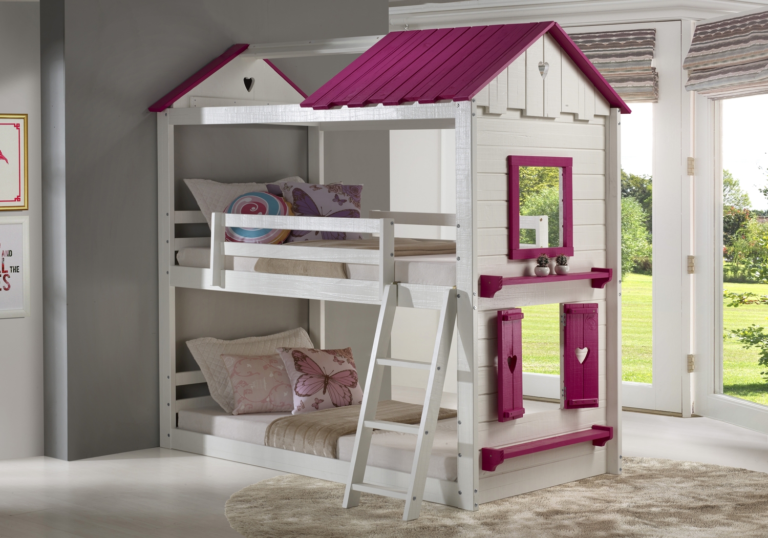 Heartbeat Cottage White Twin/Twin Bunk Bed - Thumbnail - Image 2