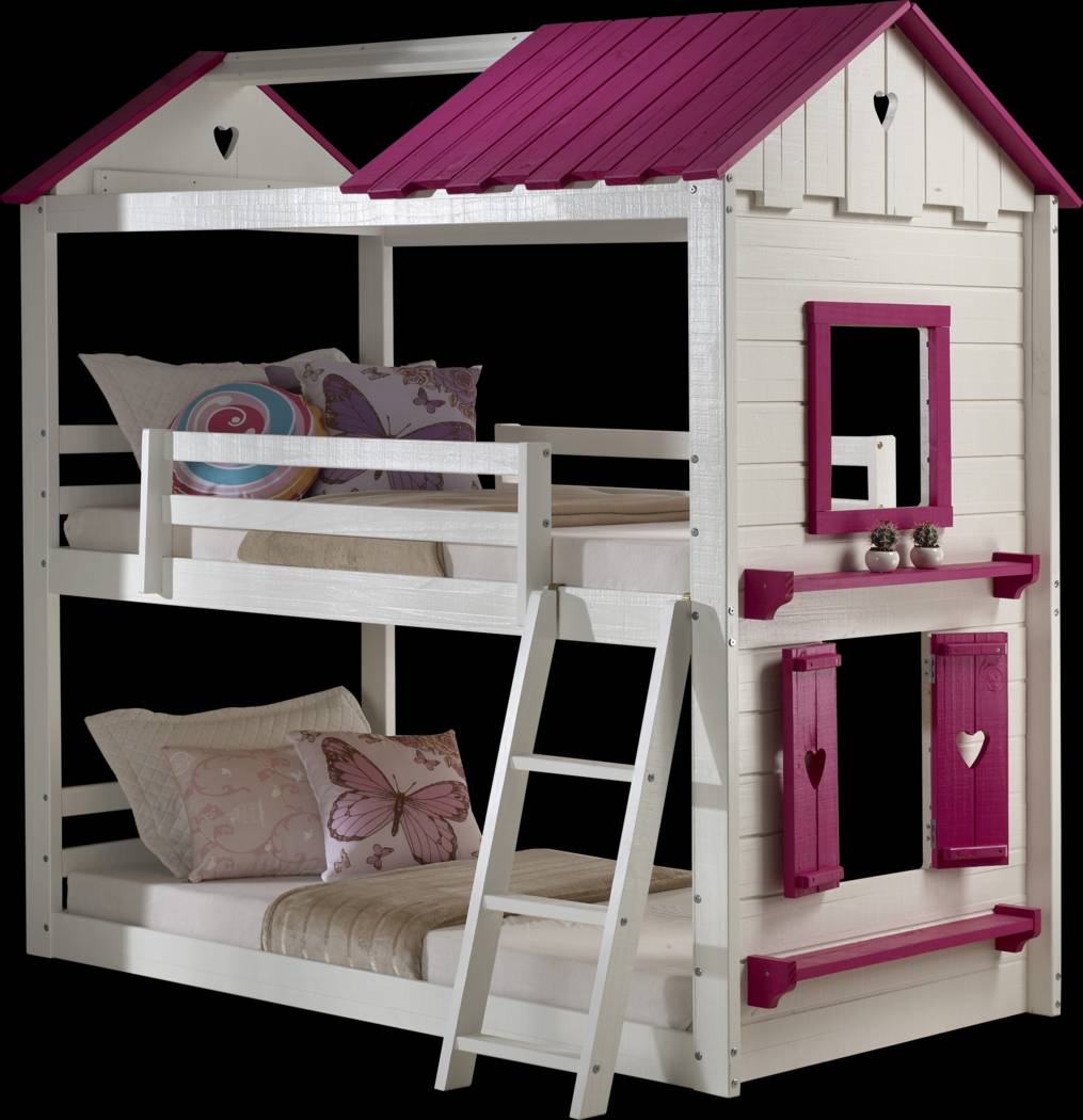 Heartbeat Cottage White Twin/Twin Bunk Bed - Thumbnail - Image 1