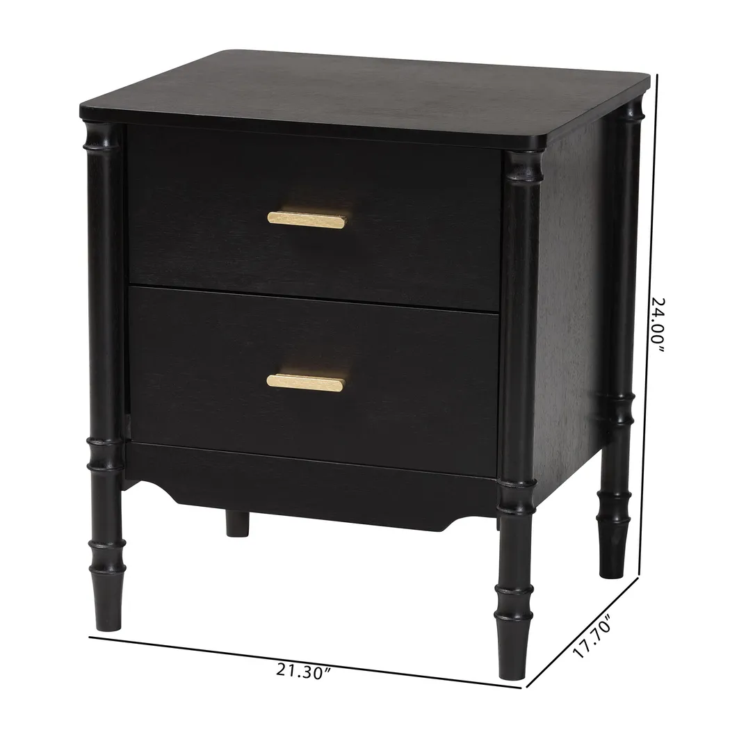 Heartsun Black Nightstand - Thumbnail - Image 6