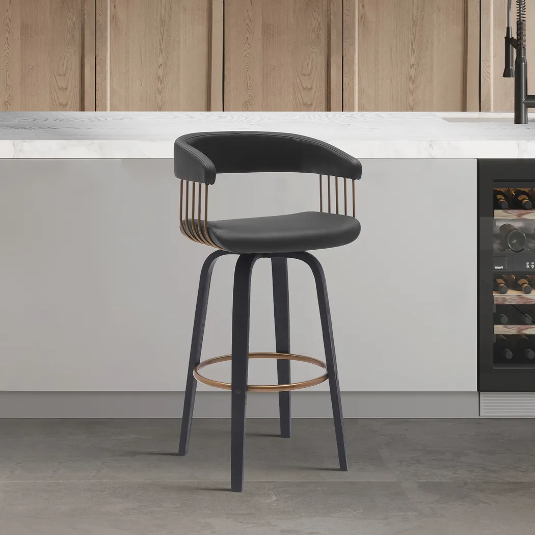 Hearttime II Black Counter Height Stool - Thumbnail - Image 2