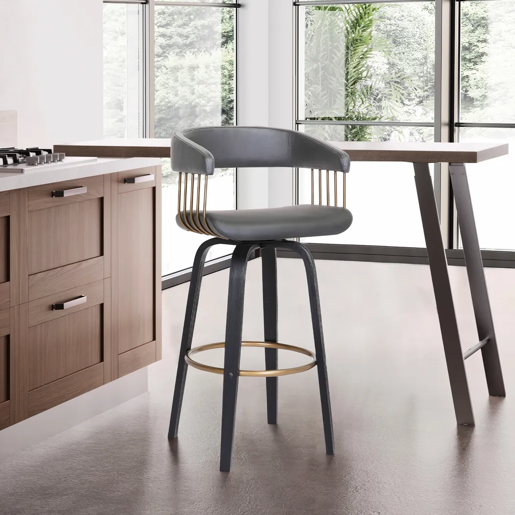 Hearttime II Gray Counter Height Stool - Thumbnail - Image 2