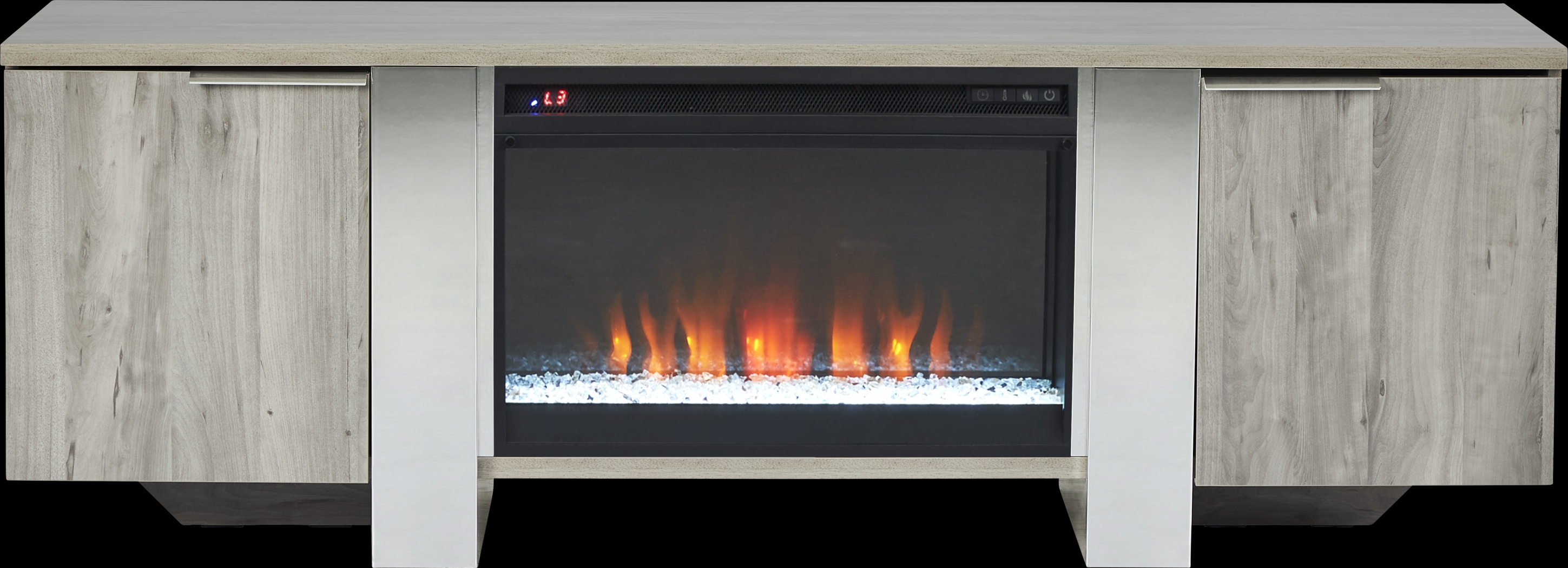 Heatherview Gray 70 in. Console with Electric Fireplace - Thumbnail - Image 1