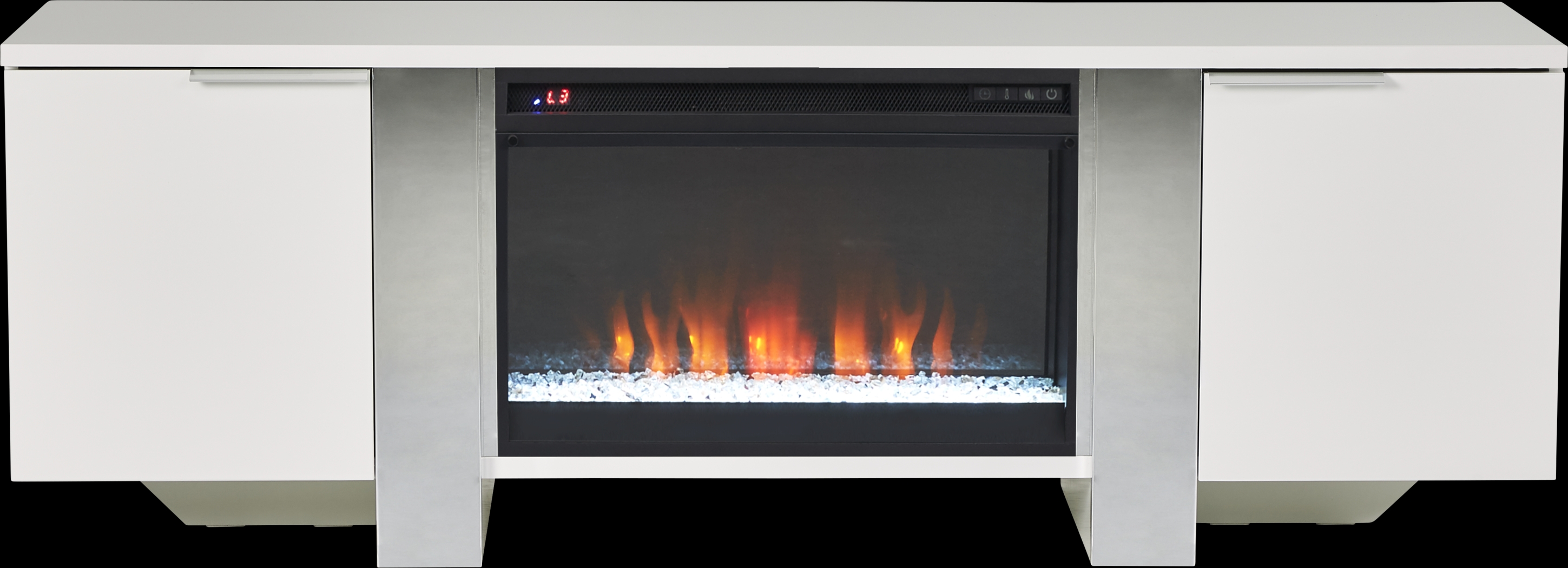 Heatherview White 70 in. Console with Electric Fireplace - Thumbnail - Image 1