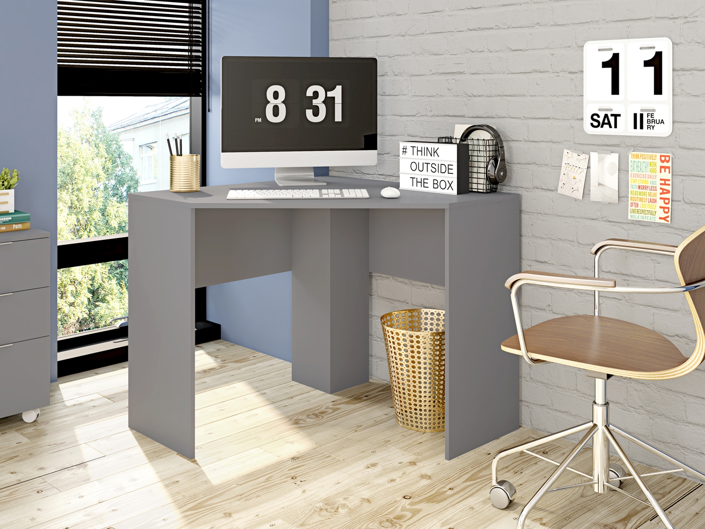 Hebard Gray Desk - Thumbnail - Image 11