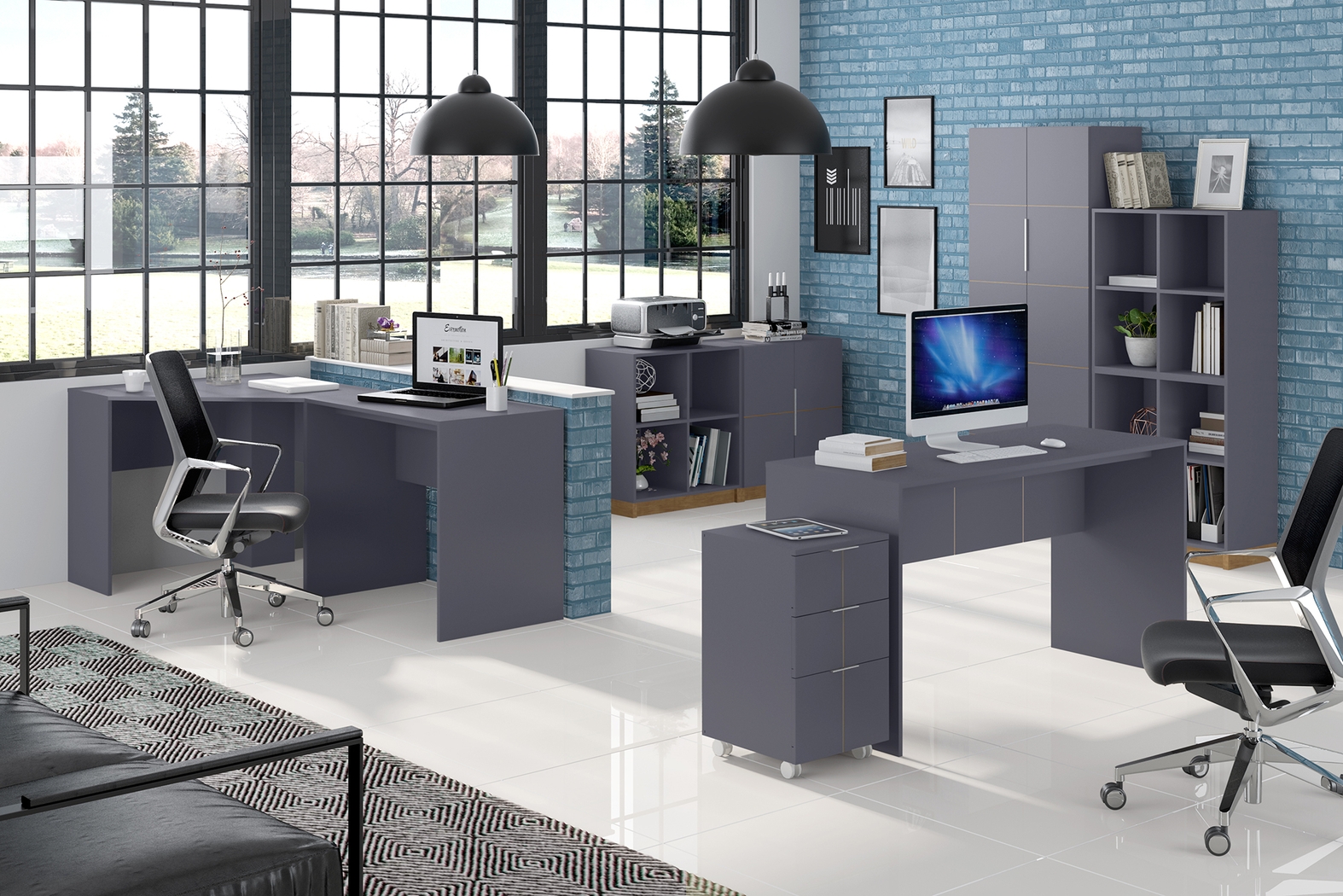 Hebard Gray Desk - Thumbnail - Image 9