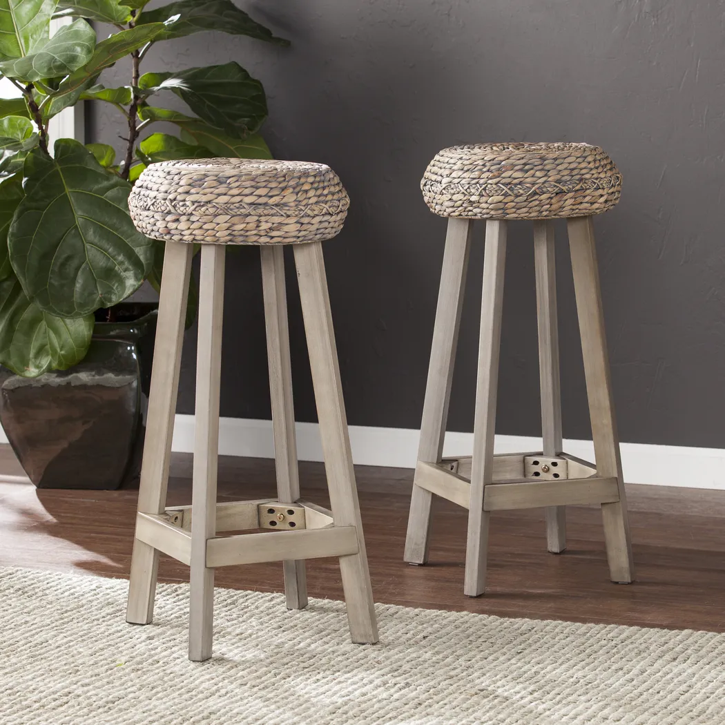 Hebberg Brown Bar Height Stool, Set of 2 - Thumbnail - Image 2