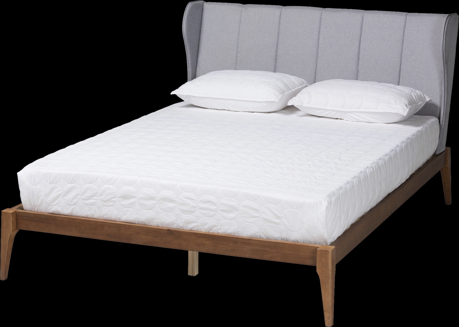 Hebbron Light Gray Queen Bed - Thumbnail - Image 1