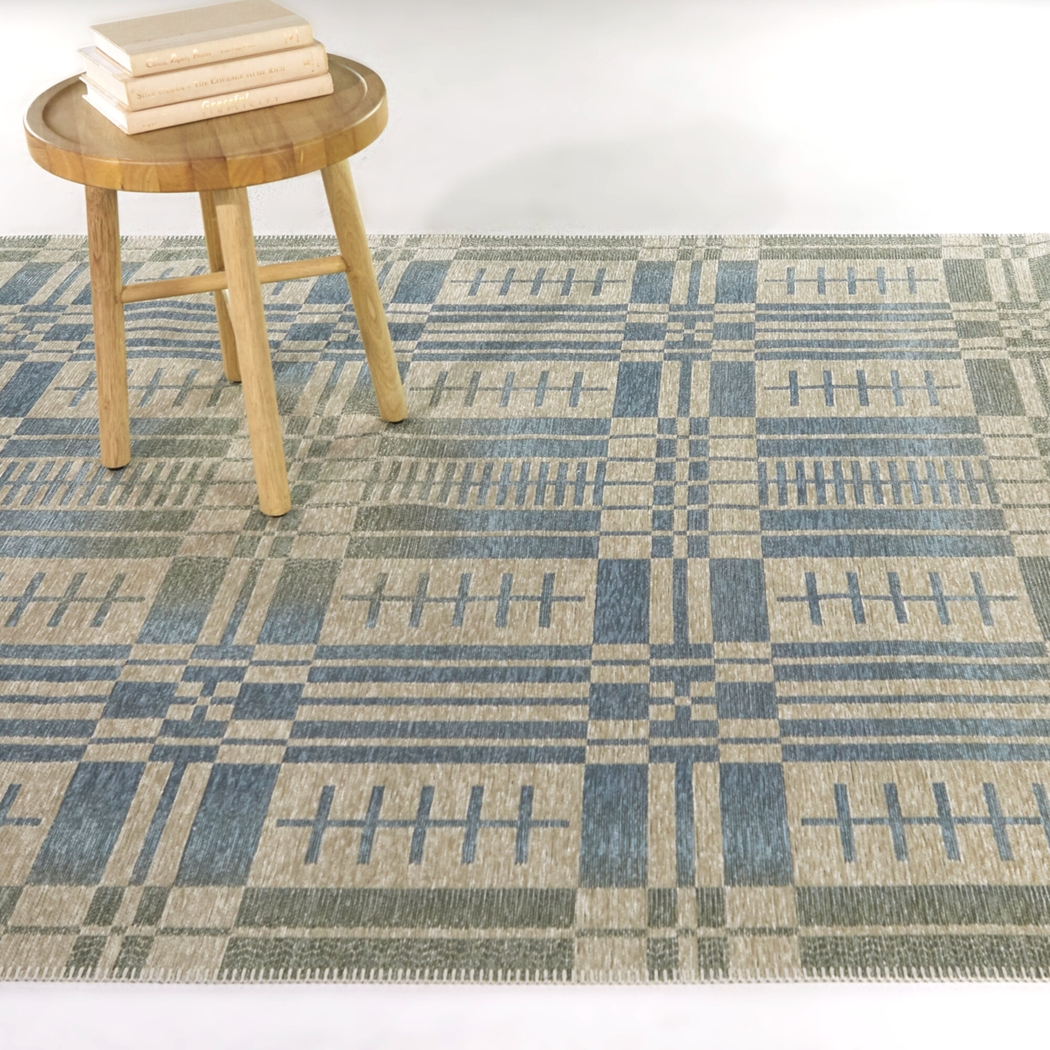 Hedis Blue 5'3 x 7' Rug - Thumbnail - Image 2