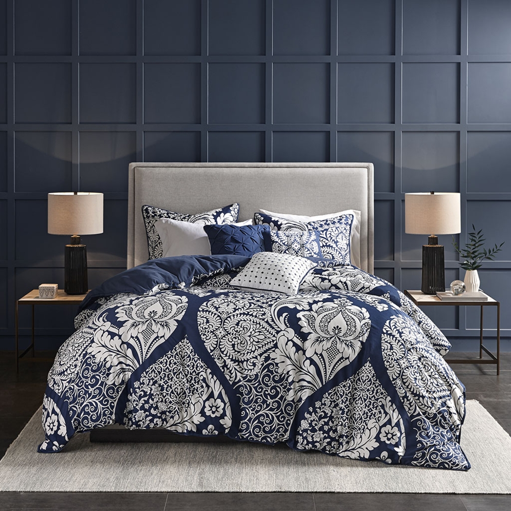 Hedwige Blue 6 Pc King/California King Duvet Set - Thumbnail - Image 2